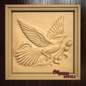 CNC Router Carving File | STL File for cnc | Instant Download | VCarve | Aspire | Easel | File for CNC | Carbide Create Pro | Bird | Roses