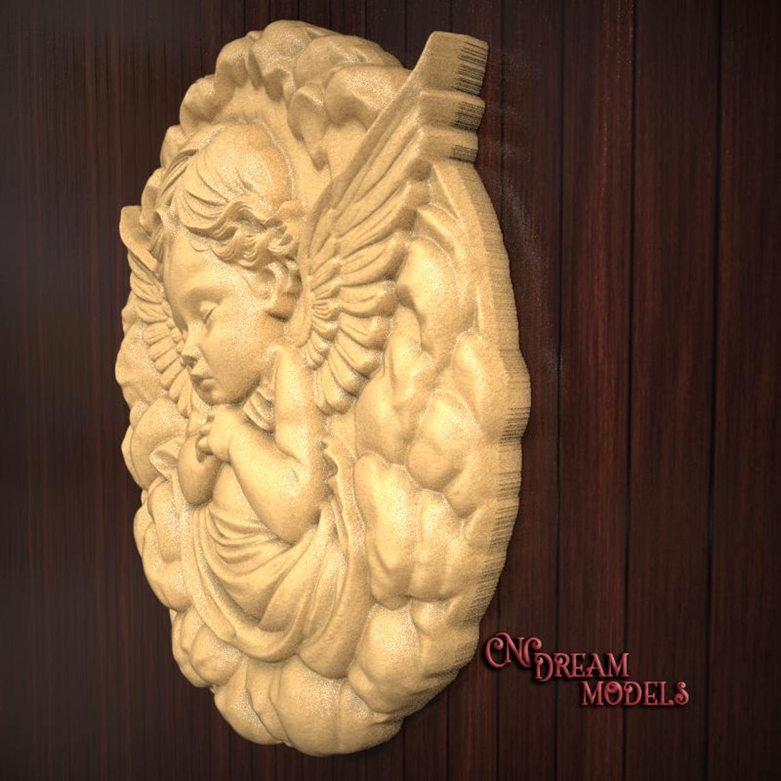 Sleeping Angel Baby 3D Relief STL File for CNC Router Carving or 3D ...