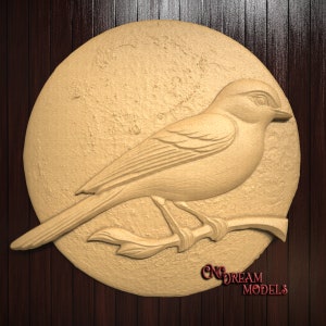 CNC Router Carving File | STL File for cnc | Instant Download | VCarve | Aspire | Easel | File for CNC | Carbide Create Pro | Bird | Moon