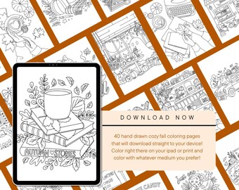 Cozy Fall Coloring Book for Adults | Autumn Leaves, Pumpkins, Sweater Weather & Relaxing Fall Scenes