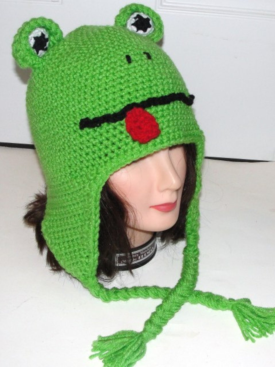 Frog Earflap Hat With Ties Crochet Pattern Adult Child Toddler - Etsy