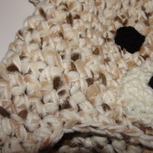 Fleece Crochet Giraffe Earflap Hat Pattern image 3