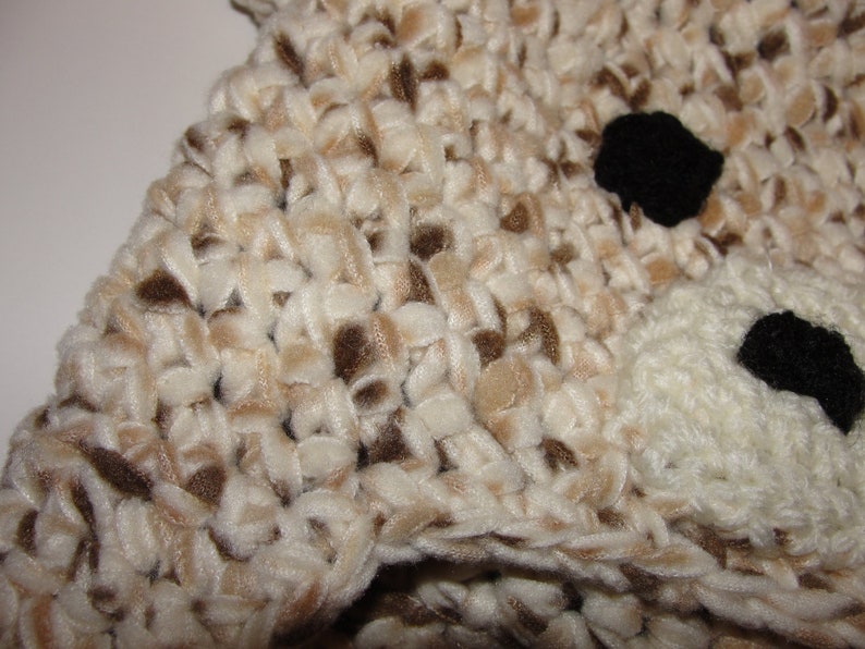 Fleece Crochet Giraffe Earflap Hat Pattern image 3