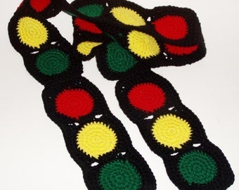 Crochet Pattern for Stop Light Traffic Scarf