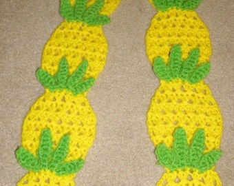 DIY Wearable food Art Crochet Pattern Pineapple Scarf