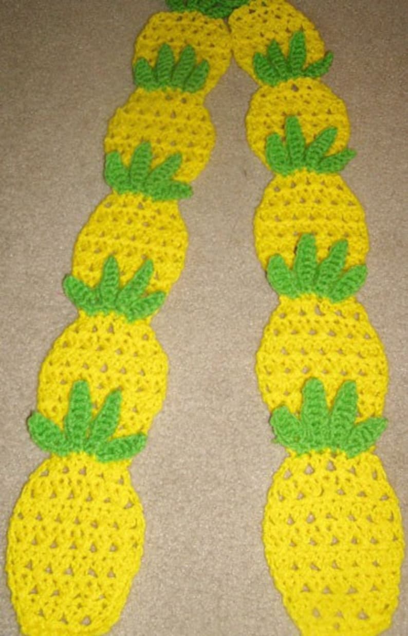 DIY Wearable food Art Crochet Pattern Pineapple Scarf image 1