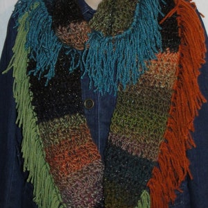 Crochet Pattern for Tri Fringe Eternity Infinity Scarf PDF image 3