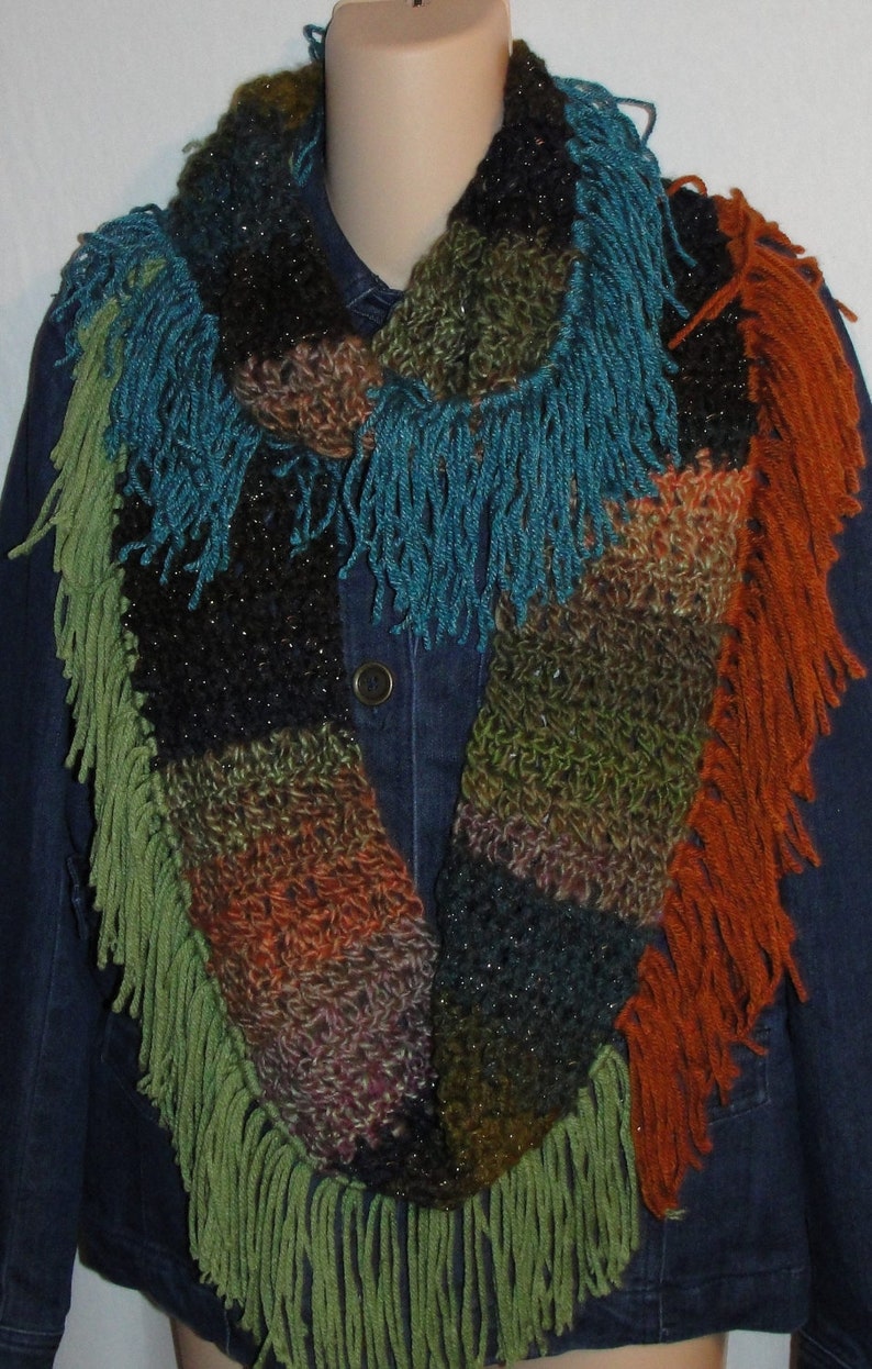 Crochet Pattern for Tri Fringe Eternity Infinity Scarf PDF image 3