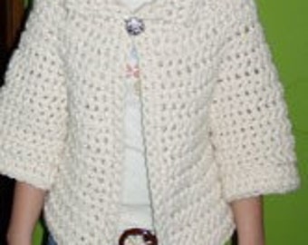 Chunky Cardigan Sweater Crochet Pattern pdf