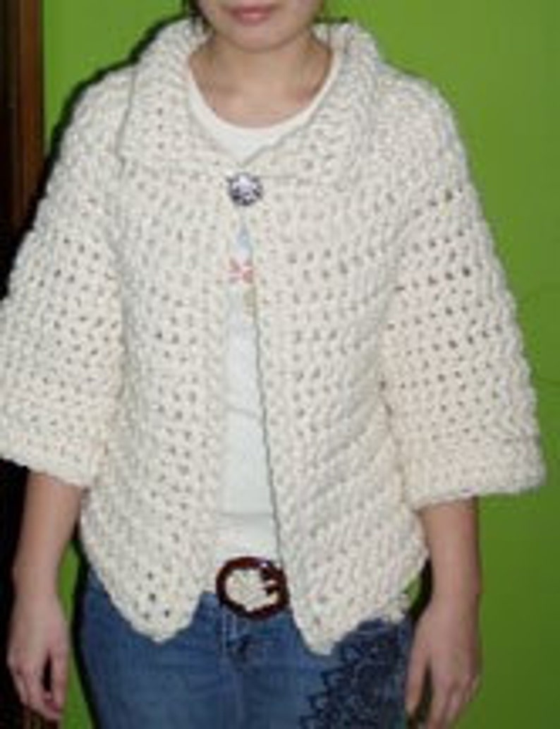 Chunky Cardigan Sweater Crochet Pattern pdf image 1