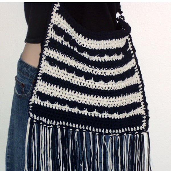 Hobo Purse and  Hippie Fringe Bag Crochet Patterns PDF 2 Patterns