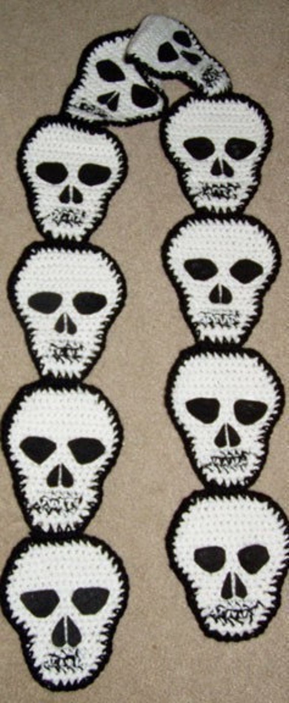 DIY Crochet Pattern for Skull Scarf No shipping cost Etsy