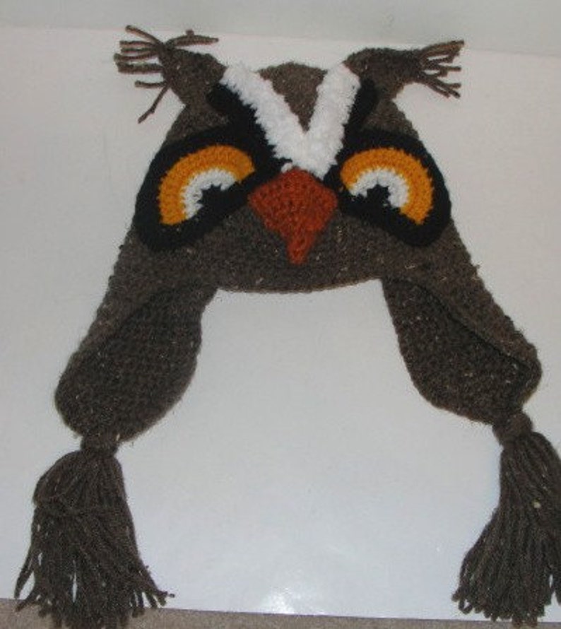 Crochet Critter Owl Hat Pattern PDF image 1