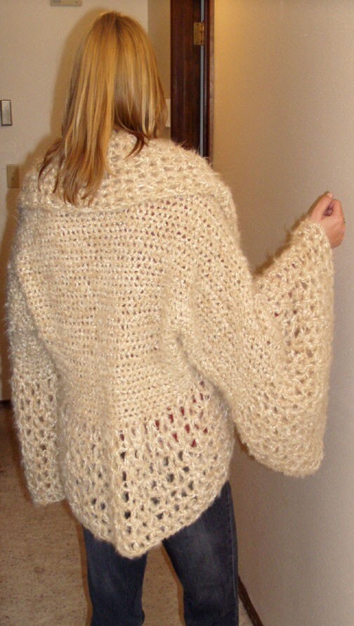 Crochet Pattern for Large Flare Sleeve Collar Shrug Pdf | Etsy