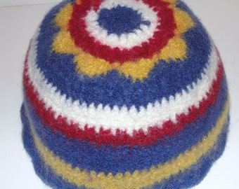 Crochet Pattern for Girls Flower and Stripe Felt Hat pdf