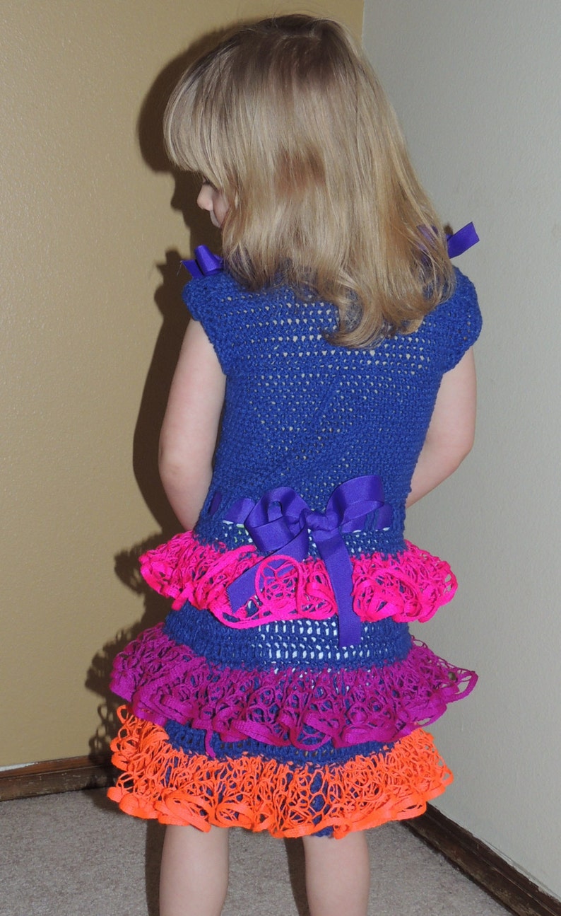 Crochet Pattern for Toddler Girls Ruffle Dress 2T-4T image 2