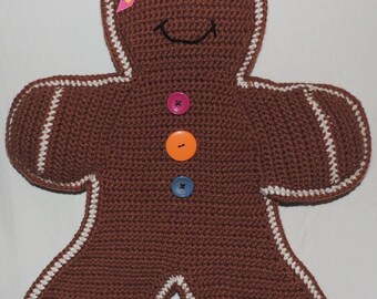 Crochet Pattern for Gingerbread Boy and Girl Christmas Stocking