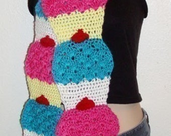 DIY Crochet Pattern for  cupcake Scarf