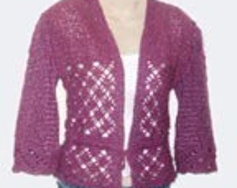 crochet pattern for Rose Cardigan Sweater Shrug PDF