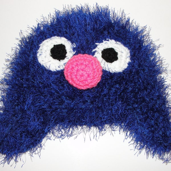 Fuzzy Little Monster Hat Crochet Pattern - 2 Patterns PDF - Ribbed or Earflaps