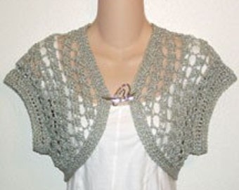 pdf crochet pattern for Green n Gold Shrug