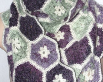 Hexagon Eternity Infinity Scarf Crochet Pattern PDF