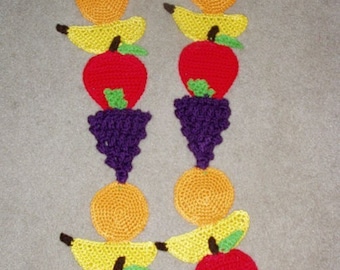 DIY Food Art Crochet Pattern 4 Fruit Salad Scarf Apples