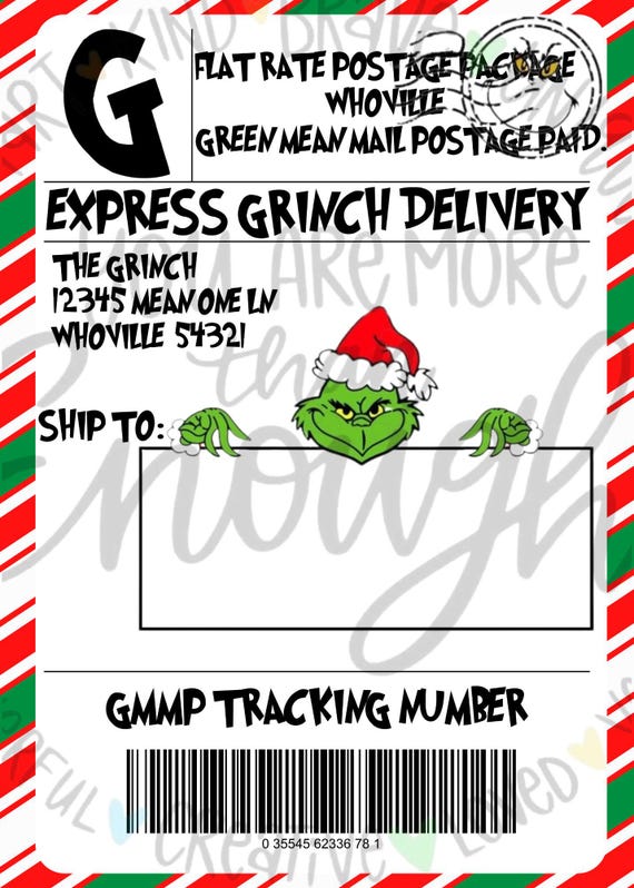 Express Grinchmas Delivery Shipping Label