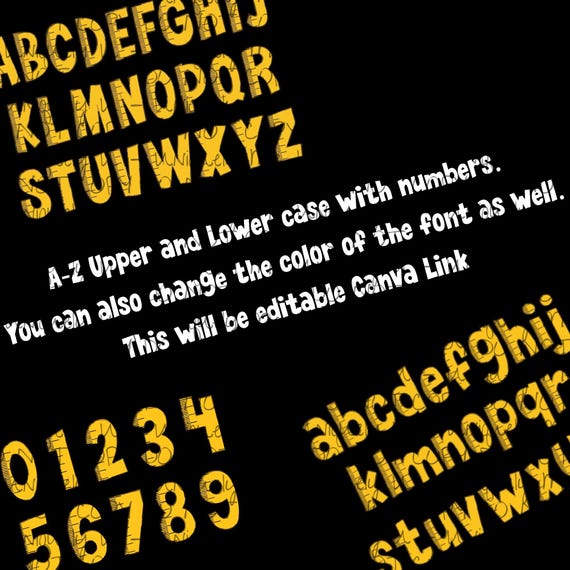 Editable Ruler Font A-Z 123 Canva Template | Alphabet Letters Upper & Lower Case | Classroom Decor for Teachers