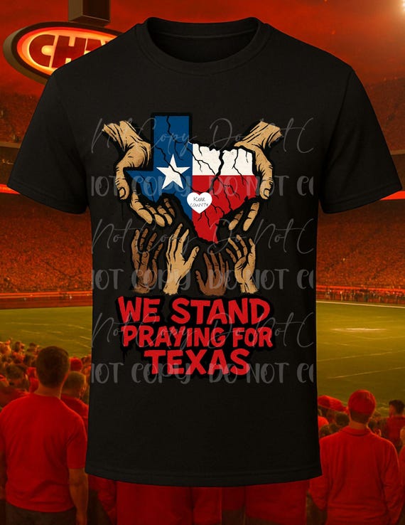 We Stand Praying for Texas – Flood Relief Art Printable | Texas Strong PNG | Kerr County Support Clipart | Shirt Sticker Design