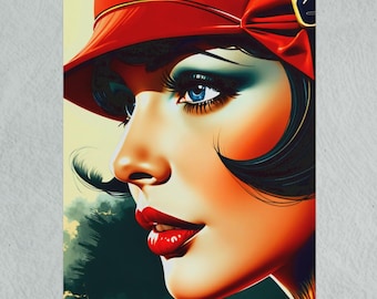 Póster Art Déco de los años 20: Impresión de moda de los locos años 20