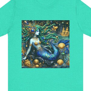 Mermaid Princess Shirt, Mystical Sea Goddess Tee, Wiccan Mermaid T-Shirt, Fantasy Ocean Witch Apparel, Pisces astrology sign T-shirt design