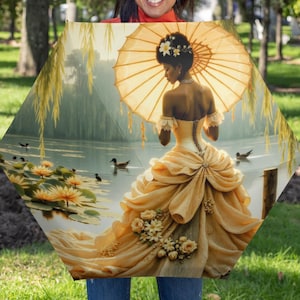 New Orleans Wedding Umbrella: Art Nouveau Style, African-American Bride