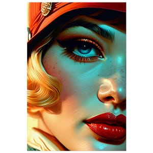 Flapper Airbrush Art Print: Retro Art Deco Fashion Poster