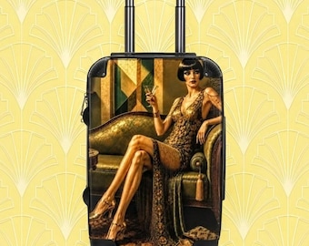 Flapper Art Deco Suitcase Inspired by 1920s Glamour Travel