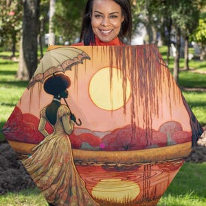 Art Nouveau Bayou Sunset Umbrella: Louisiana Black History Fashion