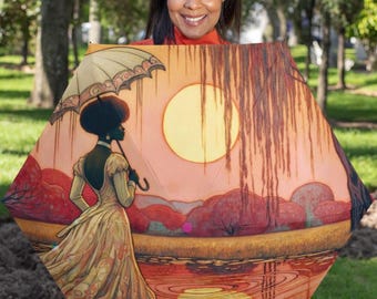Art Nouveau Bayou Sunset Umbrella: Louisiana Black History Fashion