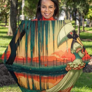 Art Nouveau Umbrella: Southern Sunset, Louisiana Fashion Accessory