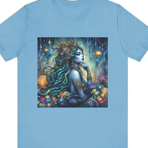 Mermaid Empress Shirt, Mystical Sea Goddess Tee, Wiccan Mermaid T-Shirt, Fantasy Ocean Witch Apparel, Pisces astrology t-shirt, undersea art