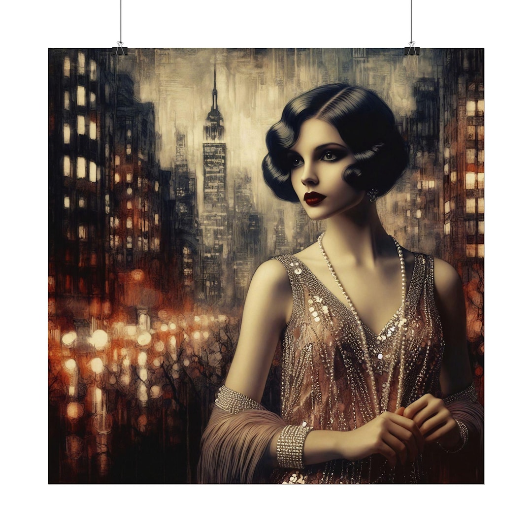 Art Deco Flapper Print: Retro Roaring Twenties New York City Poster - Etsy