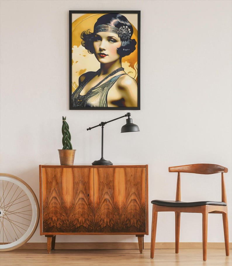 Glamorous Flapper Art Print: 1920s Retro Style Wall Decor - Etsy