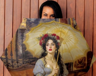 Paraguas: Retrato criollo de la Edad Dorada de Nueva Orleans en paraguas plegable