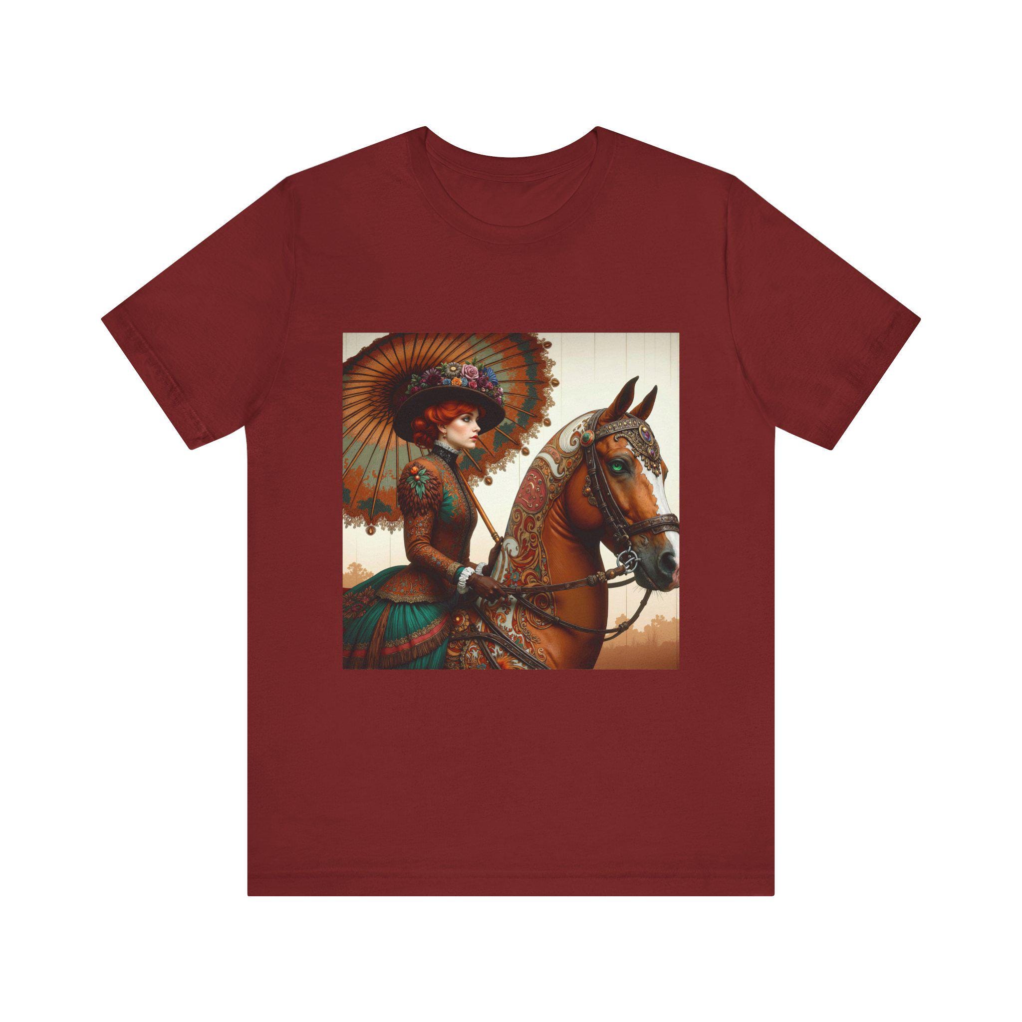 Victorian Rider T-shirt: Psychedelic Horse, Belle Epoque Fashion
