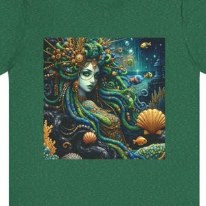 Mermaid Queen Tee, Bohemian Art Shirt, Unisex Graphic T-Shirt, Mermaid Design Top, Beach Lover Gift, Fantasy Apparel, Pisces zodiac art