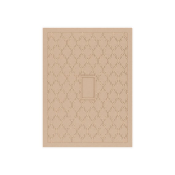 アールヌーボー様式の邪眼タイル：青と金のセラミック製護符（6x8