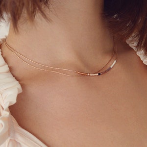 Rose gold delicate necklace clearance