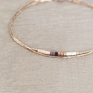 Delicate Rose Gold Bracelet with Tiny Beads, Minimalist Thin Dainty & Colorful Beaded Chain Bracelet, Multicolor Boho Friendship Bracelet afbeelding 4