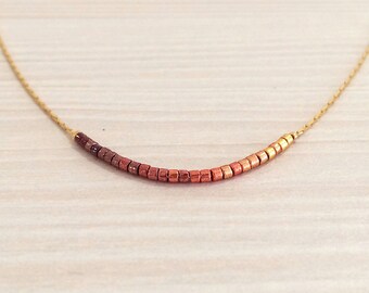 Collier Court Ultra Fin Perles Multicolores