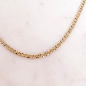 Simple Gold Chain Necklace, Thick Curb Chain Choker Necklace, Layering Everyday Short Chain Necklace