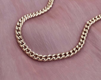 Oval Chunky Gold Chain Necklace, Thick Bold Classic Chain